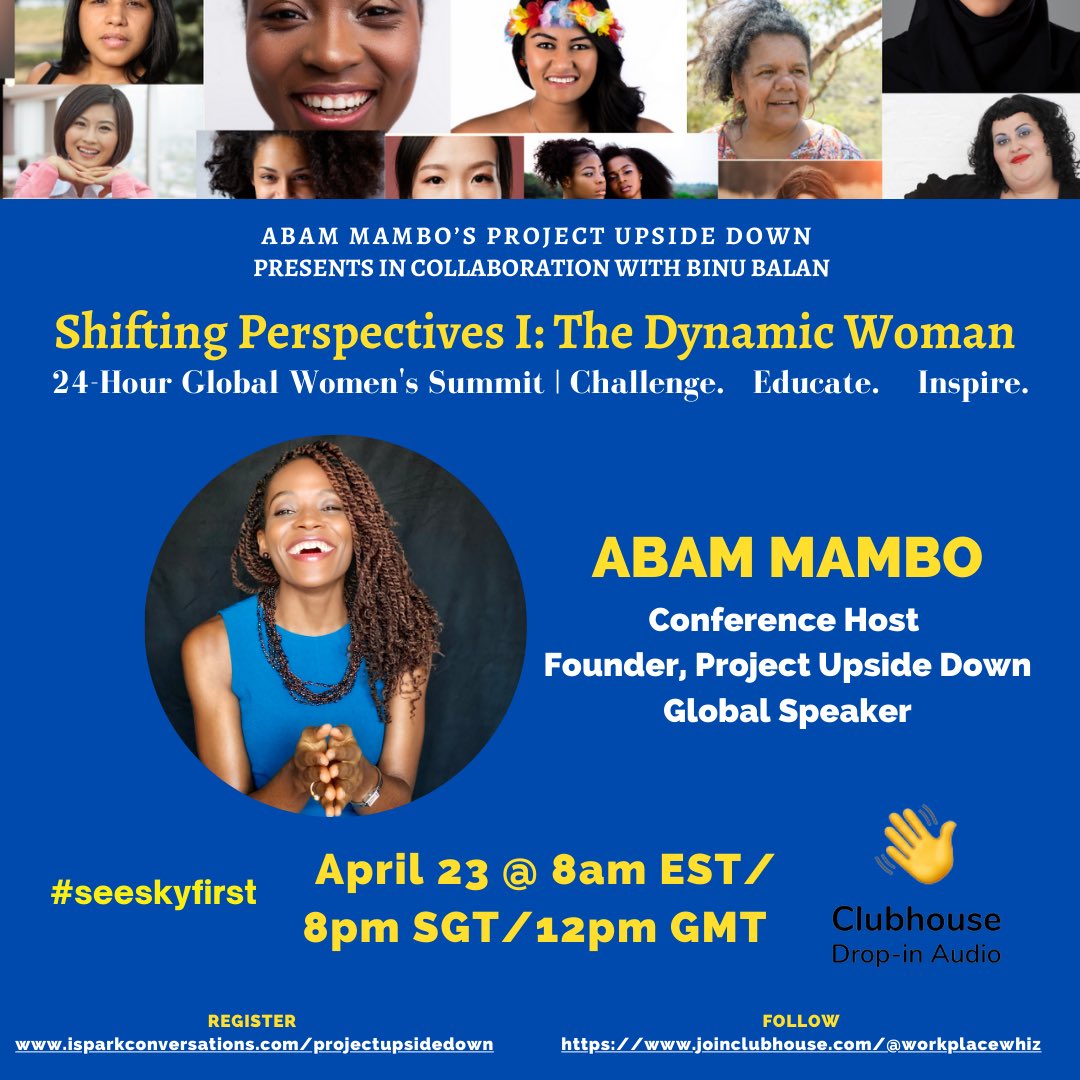 AbMambo's tweet image. What an honor!!! Thank you @speakerhubHQ. This couldn’t be more timely as I host this amazing 24-hour Global Women’s Summit on @joinClubhouse on April 23 themed “Shifting Perspectives: The Dynamic Woman” with kickoff by the amazing @nyarloka
