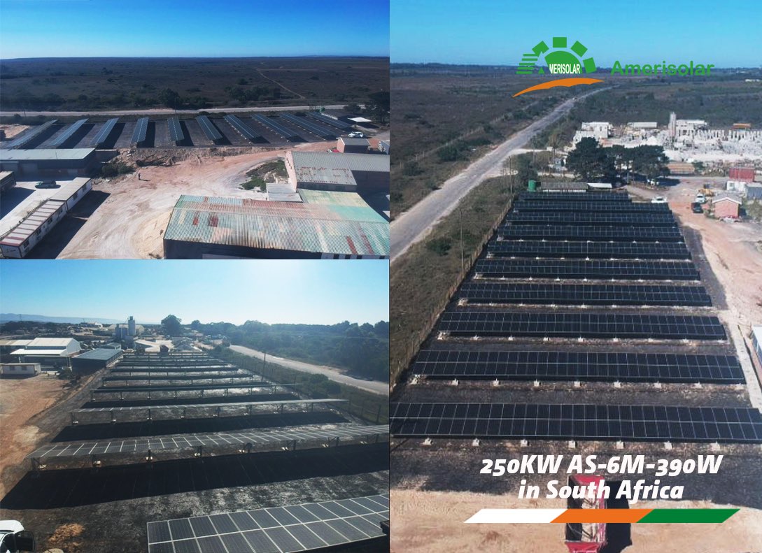 AmerisolarUSA's tweet photo. Amerisolar PV  project in South Africa 🇿🇦 ,  250KW, using Amerisolar AS-6M-390W solar panels.

Amerisolar proyecto fotovoltaico en Sudáfrica 🇿🇦, 250KW, utilizando paneles solares Amerisolar AS-6M-390W.

Amerisolar PV-Projekt in Südafrika 🇿🇦, 250KW, mit Amerisolar AS-6M-390W https://t.co/KbdnkrC4C2