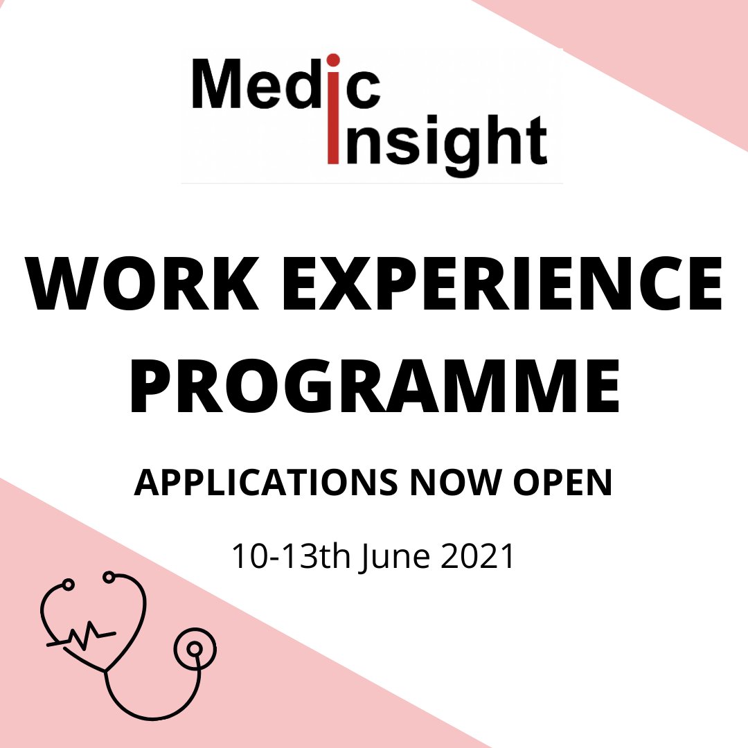 ⭐️APPLICATIONS NOW OPEN⭐️

This year our work experience programme is open to:
👨‍🎓S5 pupils applying straight from school
👩‍🎓S6 pupils taking a gap year
👨‍🎓University students applying for medicine in Autumn 2021

To access our application guide and form follow the link in our bio