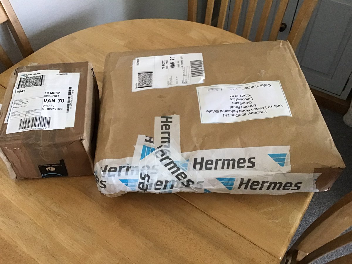anyone thinking of using @Hermesparcels -DONT! 
Posted parcels 3/4 protection &amp;guaranteed delivery,they returned to sender,after I’d moved house!Battered,opened.tracking states they were delivered.neighbor rtnd to me!customer service is automated phone line! 
Avoid @ All cost!