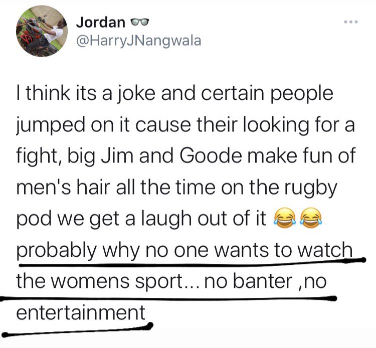 Banter > Athletic ability Makes sense. When women’s sport equates to an ✨embarrassing✨6% of media coverage & even then, the comments are based on aesthetics or “banter” rather than performance, then yes, that is an issue. #ChangeThePerception