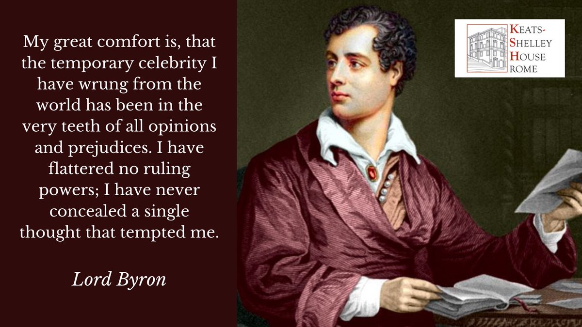 #OnThisDay in 1824, Byron died from rheumatic fever in Missolonghi, Greece, where he had gone to support the Greek struggle for independence from Ottoman rule. He was deeply mourned in England and became a hero in Greece. 

#Byron200 #OTD
