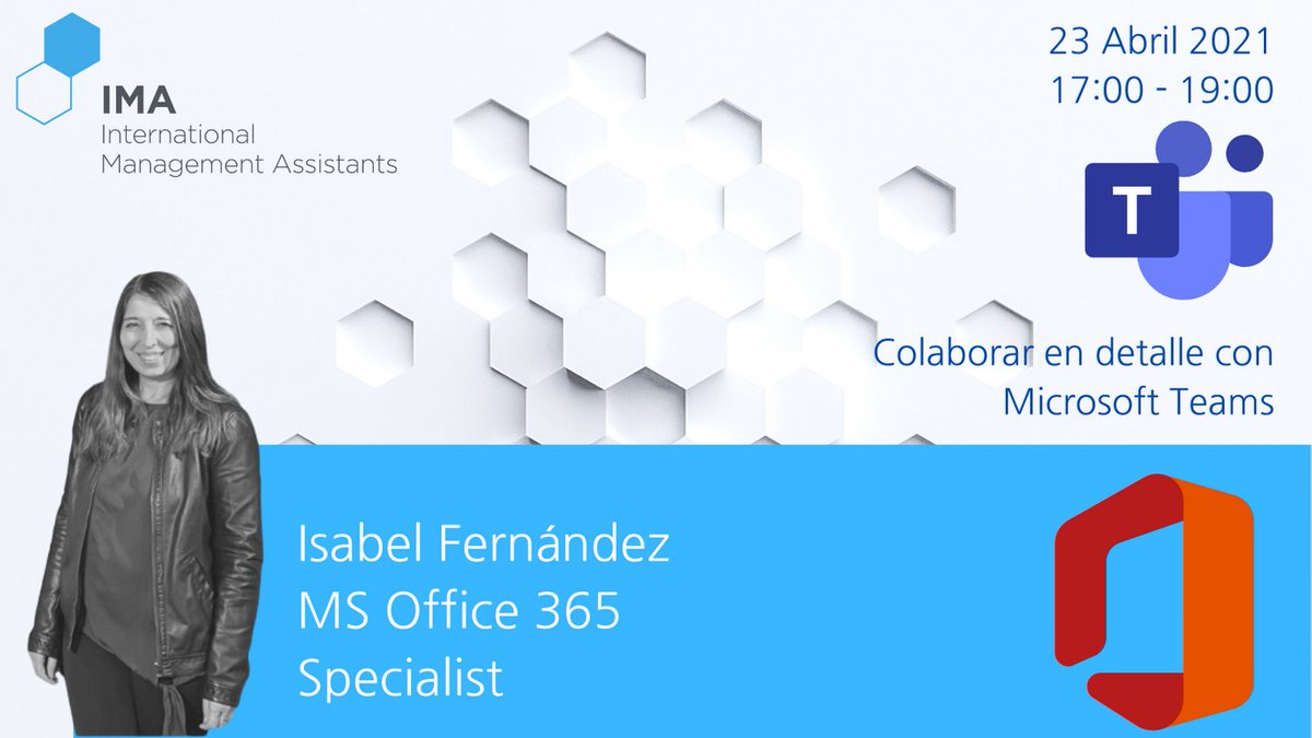 Esta semana, continuamos con las sesiones de Office 365 de la mano de Isabel Fernández, en concreto el 23 de abril donde aprenderemos más sobre "Cómo colaborar en detalle con Microsoft Teams?
¿Te apuntas? es.ima-network.org/calendar
#imaspainismynetwork
#learning