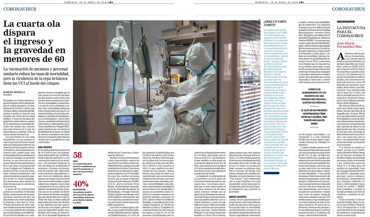 "Se dispara el ingreso y gravedad en menores de 60 y amenaza con saturar las UCI" | Vía <a href="/larazon_es/">La Razón</a> 
Nuestro presidente, el Dr. Díez Manglano, aporta la visión de Medicina Interna sobre el perfil del hospitalizado #COVID actual.
🗞️cutt.ly/IvRcqau
💻cutt.ly/MvRcEFg