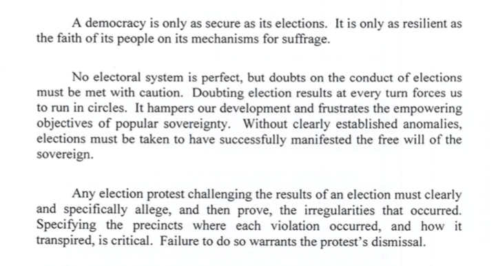 mikenavallo's tweet photo. Supreme Court releases copy of Presidential Electoral Tribunal ruling junking Bongbong Marcos' election protest vs. VP Leni Robredo.
Associate Justice Marvic Leonen wrote the 91-page decision, which said: Any election protest must specify irregularities. https://t.co/GyE6q9UbUm