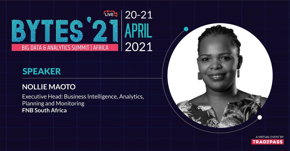 Please join me tomorrow the 20th of April at the Bytes '21 Big Data and Analytics Summit Africa Conference where I will be part of a Panel Discussion on: The Analytics Advantage – Growing Revenue with Big Data

#dataandanalytics #BigData #womenintech #Analytics #DataScience #AI