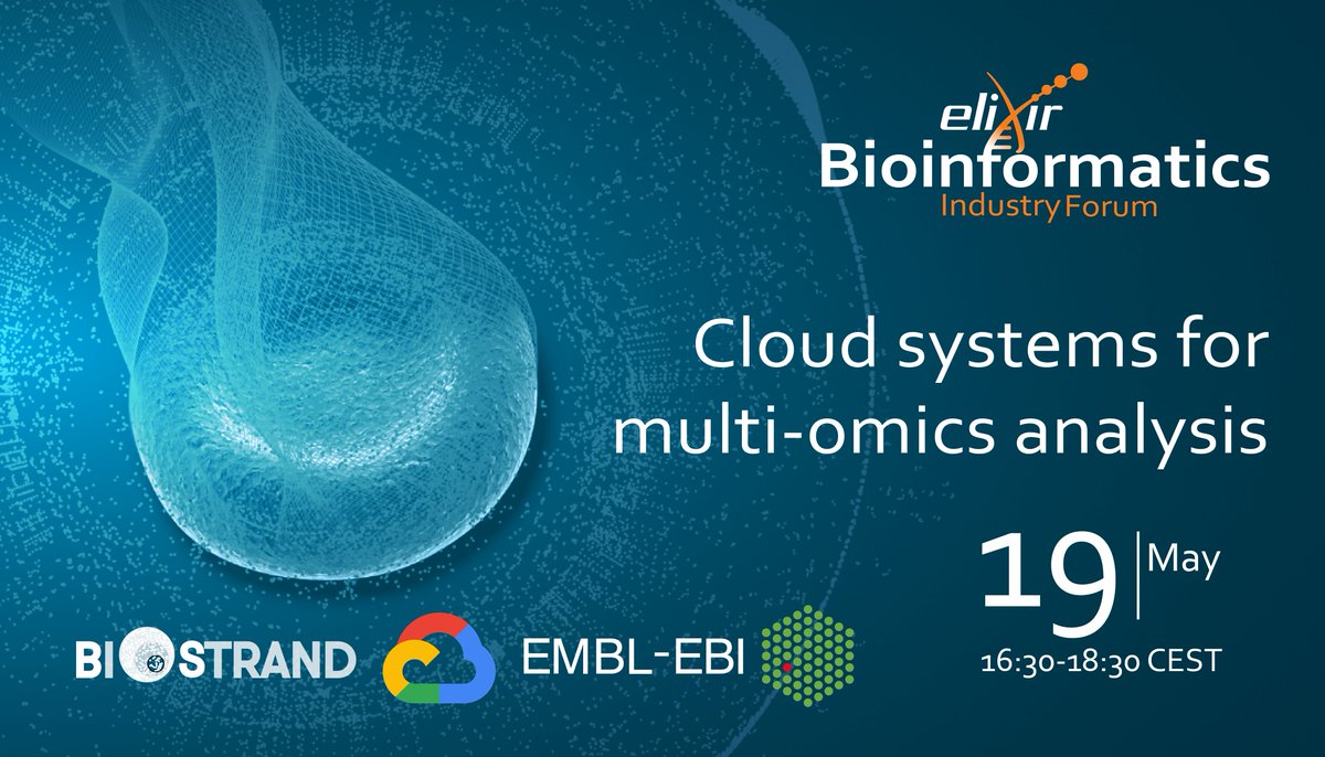 ELIXIR Europe (@elixireurope) on Twitter photo Register now for the 1st in our series #EBIF2021:
☁️ #Cloud systems for #multiomics analysis.
Join us & speakers from <a href="/BioStrandBV/">BioStrand (a subsidiary of IPA)</a> <a href="/googlecloud/">Google Cloud</a> <a href="/emblebi/">EMBL-EBI</a> for an instructive & engaging session!
🗓 19 May
🕟 16:30-18:30 CEST
💰 Free!
🔗 bit.ly/EBIF2021_1 Register now for the 1st in our series #EBIF2021:
☁️ #Cloud systems for #multiomics analysis.
Join us & speakers from <a href="/BioStrandBV/">BioStrand (a subsidiary of IPA)</a> <a href="/googlecloud/">Google Cloud</a> <a href="/emblebi/">EMBL-EBI</a> for an instructive & engaging session!
🗓 19 May
🕟 16:30-18:30 CEST
💰 Free!
🔗 bit.ly/EBIF2021_1