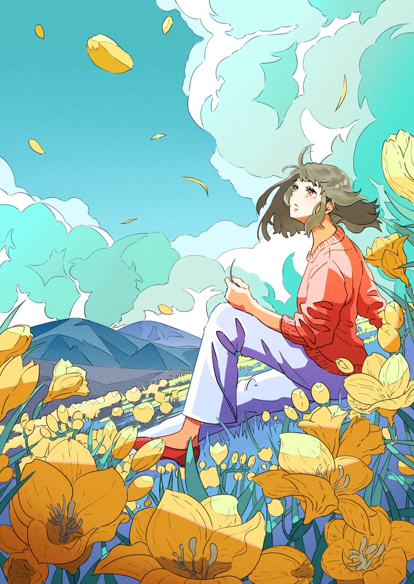 お花畑のイラストを描きました Flower Field Illustr ふるりのイラスト