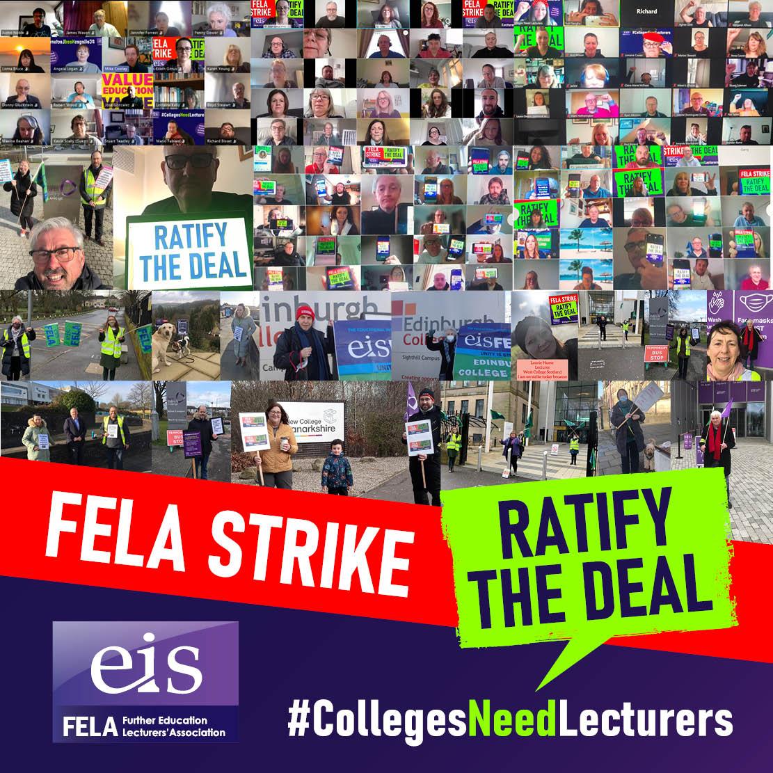 EISFela's tweet photo. National negotiators meet again this afternoon with Colleges Scotland, ahead of two strike days this week and with the ASOS ballot underway. An update will be sent out from the negotiators following this meeting. https://t.co/jD7uyxZ09a