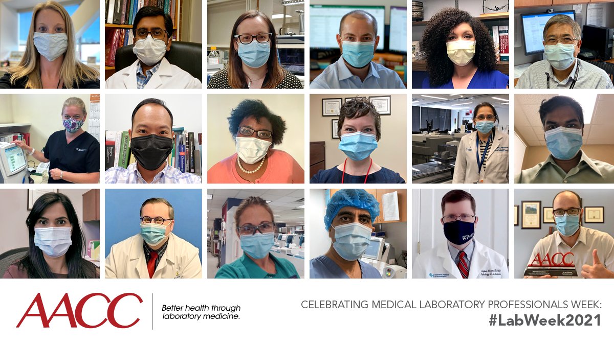 myADLM's tweet image. This past year, the fight against COVID-19 brought the importance of lab medicine professionals into the spotlight. AACC is proud of the hard work and ingenuity our members displayed, keeping momentum on critical advocacy and scientific advances. Wishing you a happy #LabWeek2021