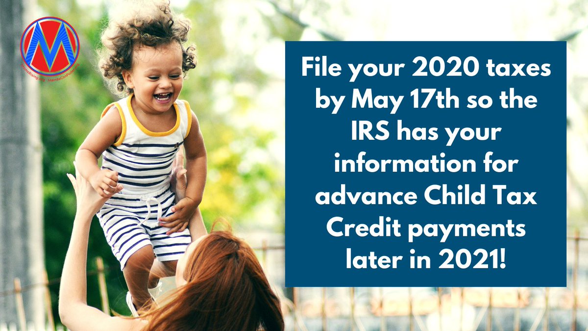 File your taxes by May 17th to receive your #stimuluschecks and claim refundable credits like the #ChildTaxCredit and the #EarnedIncomeTaxCredit! Check the IRS website to see if there is a VITA site where you can get free help filing your taxes: ow.ly/Z78T50EpSGN