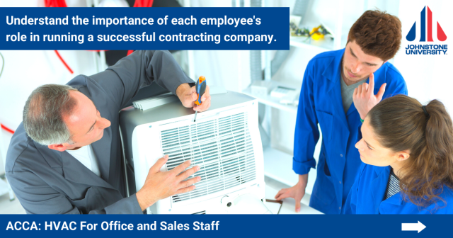 JohnstoneMOIL's tweet photo. Learn the basics of #HVAC equipment from ACCA. Understand the importance of each employee’s role in running a successful contracting company. #LearningthatEarns #johnstonesupply #easy4thecontractor https://t.co/69tGVNXkks https://t.co/yWJ07hAQuc