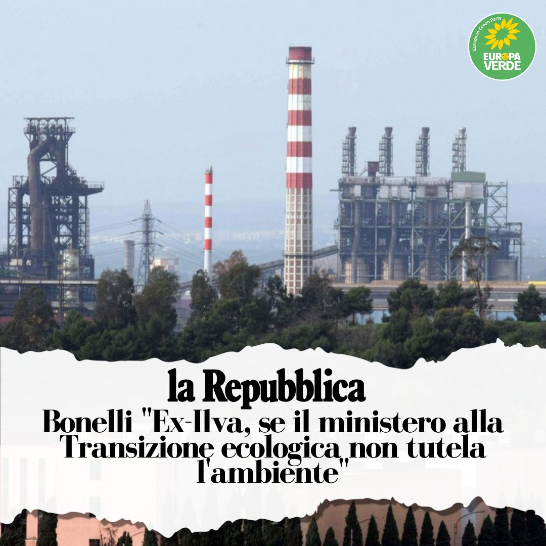 europaverde_it's tweet photo. #ExIlva, se il ministero alla #Transizioneecologica non tutela l'ambiente

Chiedere al Consiglio di Stato di rigettare la sentenza con la quale il Tar di Lecce ha confermato lo spegnimento degli impianti dell’Ilva è inaccettabile.

@AngeloBonelli1 👉https://t.co/8sqc1WiUvq https://t.co/q6SxmaBNPK