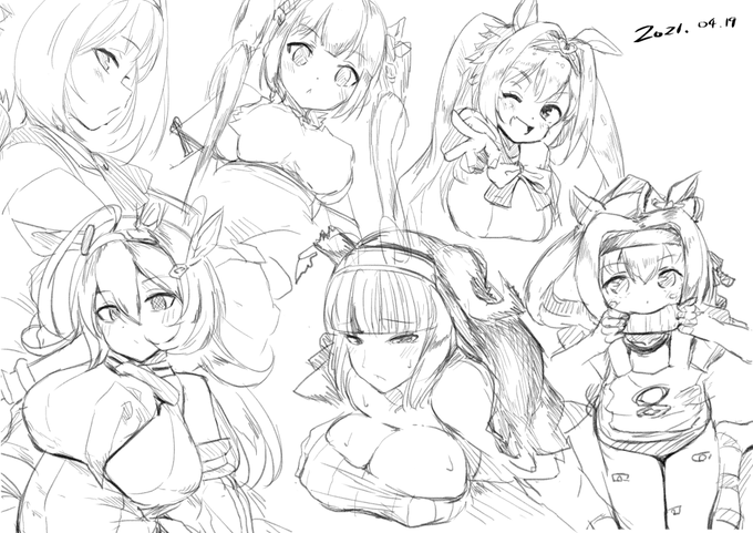 配信中にリクエストで描いた落書きです 