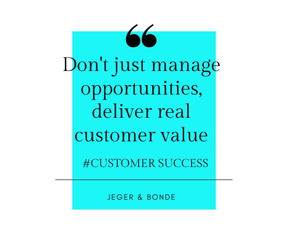 ' Don't just manage opportunities, deliver real customer value ' 

#customersucess #mondays #mondaymorningquote #quotes #mondaymotivation #us #usa #america