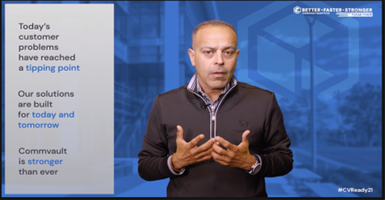 Organizations are at a tipping point - #datamanagement &amp; #dataprotection are no longer "nice to haves" - they are imperatives" CEO <a href="/mirchi111/">Sanjay Mirchandani</a> #CVReady21