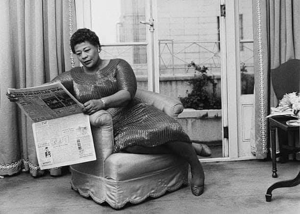 Singer Ella Fitzgerald relaxing in a London hotel room March 6, 1961. (Photo by Daily Express/Pictorial Parade/Archive Photos/Getty Images)

#ellafitzgerald #jazz #womeninjazz #jazzwomen #singer #vocalist #jazzstage #jazzappreciationmonth