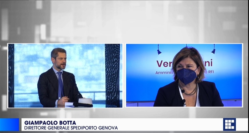 payjumper's tweet photo. #Spediporto incontra #verafiorani AD #RFI nelle mani di RFI passa il futuro della portualità italiana del Nord Ovest. Con una buona #ferrovia possiamo conquistare il centro del mercato europeo entrando in competizione con Anversa e Rottterdam #silviamoretto  #confetra  #MTI https://t.co/8sfbLONLq9