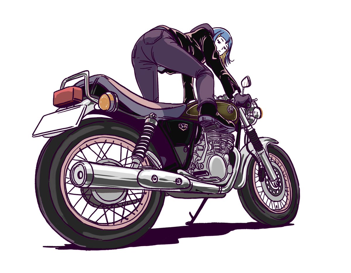 サドルとペダル 久しぶりにバイク女子描きました Sr400 Sr500 Yamaha Yamahaが美しい