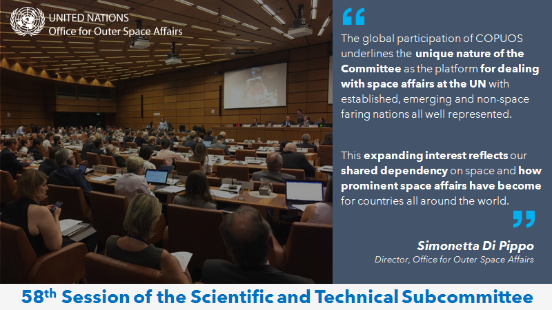 Excited to welcome everyone at the 58th #STSC of #COPUOS. At #UN75, a clear call was made for a multilateral system that is inclusive, networked and effective. COPUOS represents exactly that & I am thrilled to see its Membership expanding year by year!