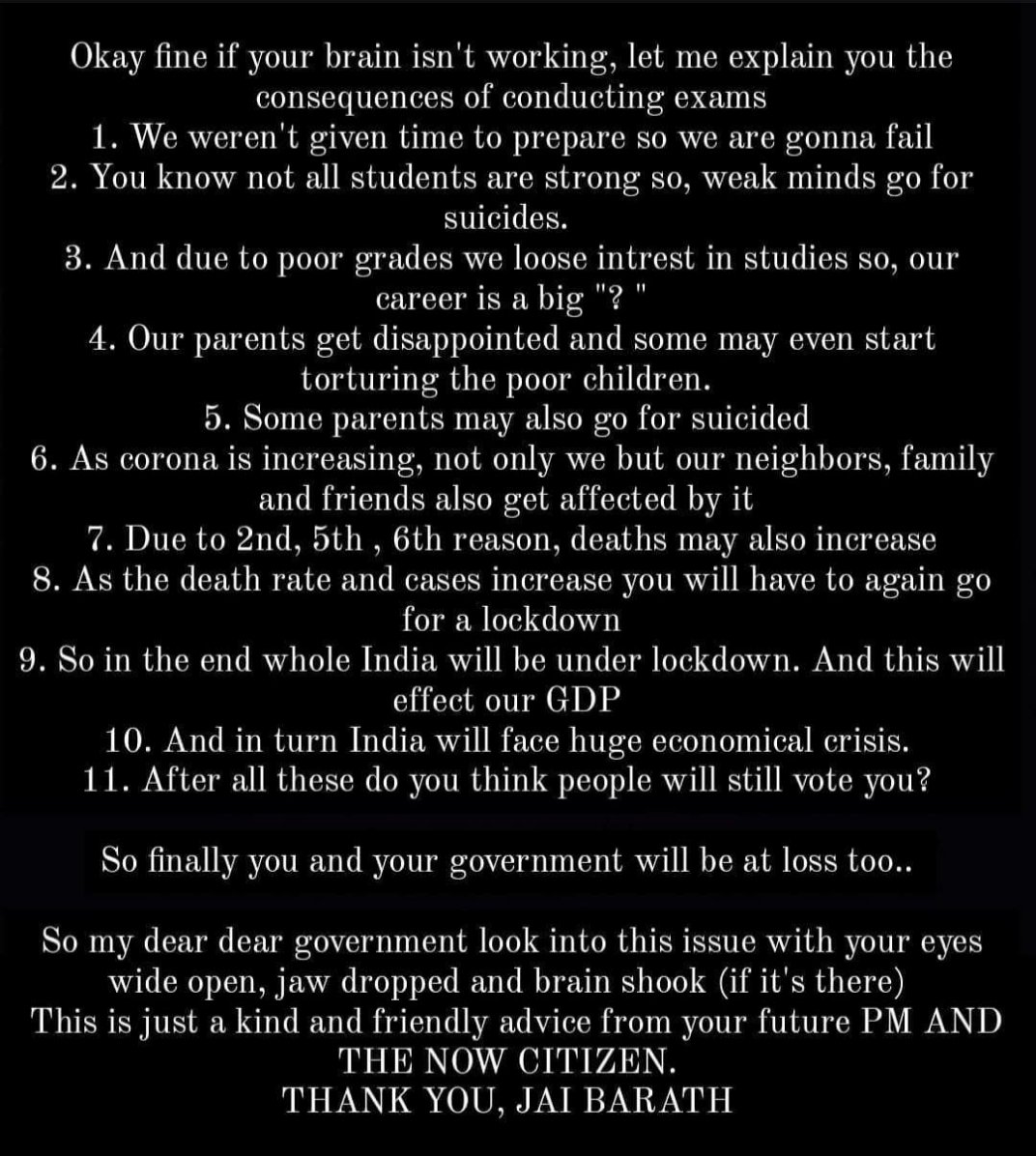 @SonuSood Help ap students..we are not in the situation to write board exams.. Please help us 

#cancelboardexam2021 
#cancelapboardexams2021 
#StudentLivesMatter 
#StudentsBoycottOfflineExams 
@ysjagan 
@ncbn 
@AudimulapSuresh