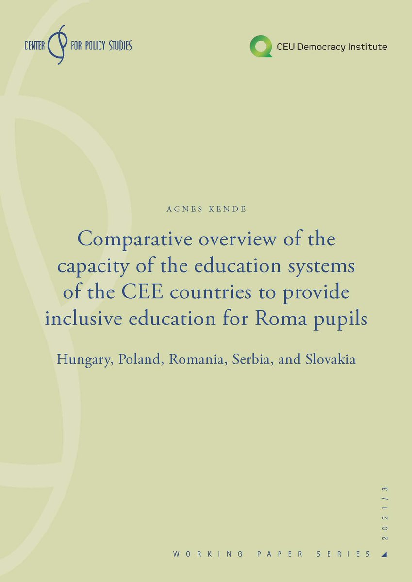 Start the week with reading the latest working paper of the EDUC project by Agnes Kende: Comparative overview of the capacity of the education systems of the CEE countries to provide inclusive education for Roma pupils: bit.ly/3stdQMI