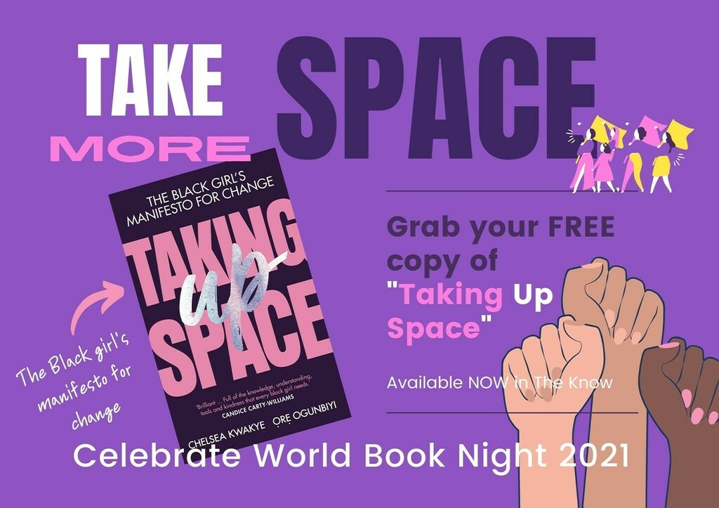 It's almost #WorldBookNight21 and here at <a href="/OSFC_Info/">OSFC</a>  and <a href="/KNOWOSFC/">KNOWOSFC📚</a> we're celebrating by giving away FREE copies of the official #WBN21 book <a href="/TakingUpSpacebk/">Taking Up Space</a> by Chelsea Kwakye and <a href="/OreOgunb/">Ọrẹ Ogunbiyi</a> #merkybooks! Grab yours NOW to take part in our BookNook challenge! #giveaway #freebooks