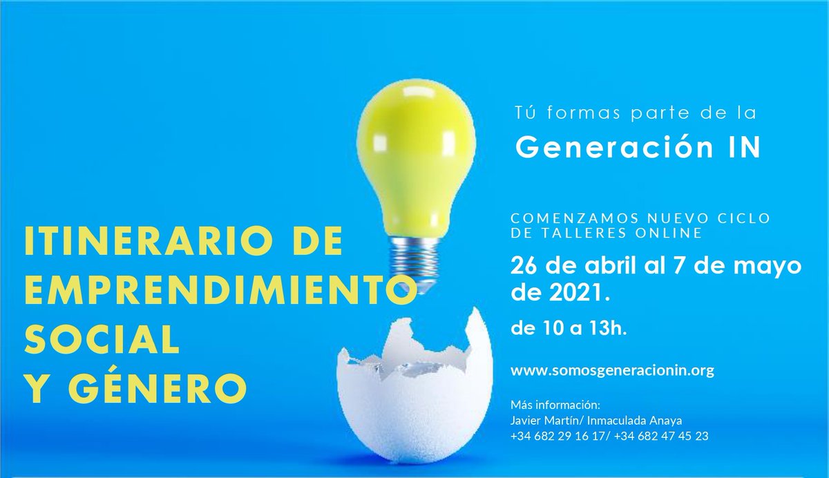 Tienes entre 16 y 30 años y estás desempleado/a? Ven y participa en el programa de #EmprendimientoJuvenil de <a href="/Acontraelhambre/">Acción contra el Hambre España</a> Formación y asesoramiento especializado para ayudarte a convertir tu sueño en realidad Inscríbete en somosgeneracionin.org con el apoyo de <a href="/IAJuventud/">Instituto Andaluz de la Juventud</a>