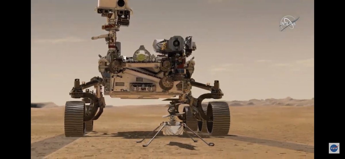 redteamspain's tweet photo. Live now from @NASA @NASAJPL @NASAPersevere https://t.co/eauBMRx07Q Dare Mighty Things ! A historic moment of first even flight on another planet. #gonasa #gojpl #goperseverance https://t.co/G7nudfX2Di