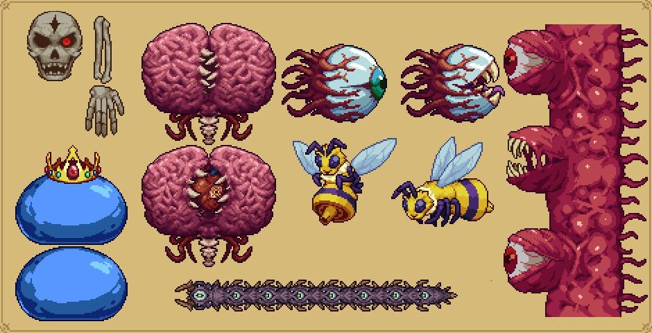 Drawing all the Terraria bosses from memory: Pre-Hardmode : r/Terraria