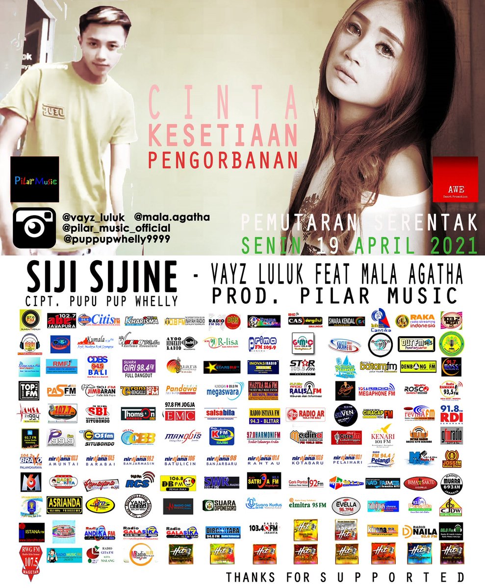#Terputar diprogram #Sensasimagita jam 15.00 - 17.00 wib <a href="/tasy/">tasy</a>
#PemutaranPerdana single dari VAYS LULUK ft MALA AGATHA - SIJI SIJINE <a href="/aWe_Radiopromo/">AWe Smart Promotion</a> 
MD : Rudi gita <a href="/Karjuni3/">Karjuni</a>