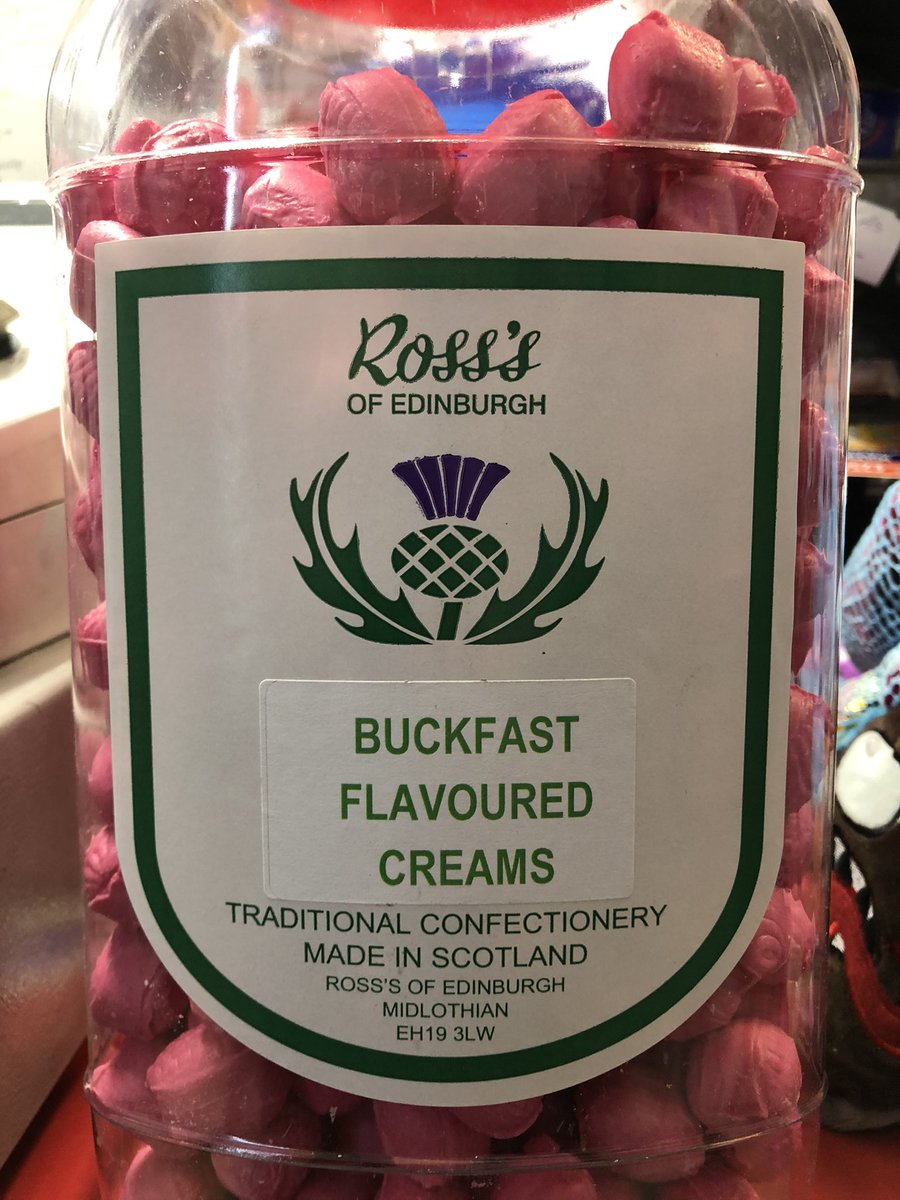 EDiamond136's tweet photo. All the way from Ross’s of Edinburgh......BUCKFAST FLAVOURED CREAMS...... #EatSweets #Cheers https://t.co/YZ1my9fsM2