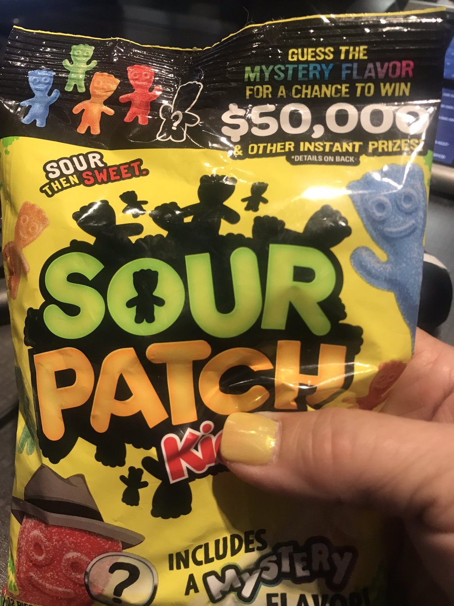 We’re going to try the new <a href="/SourPatchKids/">Sour Patch Kids</a> Mystery flavor on-air soon! #win50000 #guessmysteryflavor