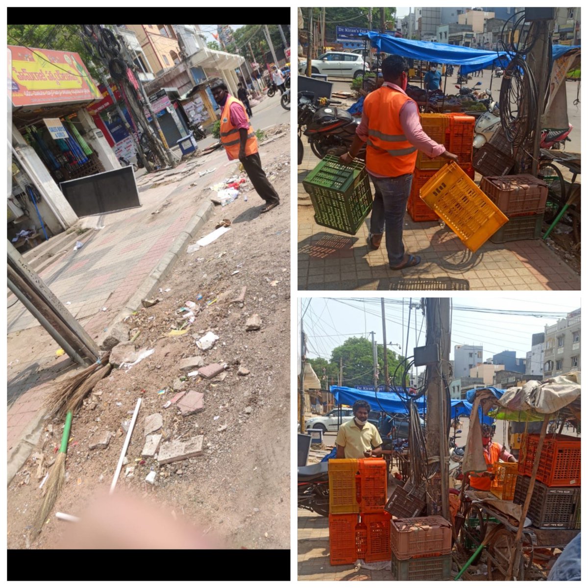 SIR/Madam, Removed the Foot Path encroachments from Temple Bus Stop, KPHB - DC Moosapet Circle