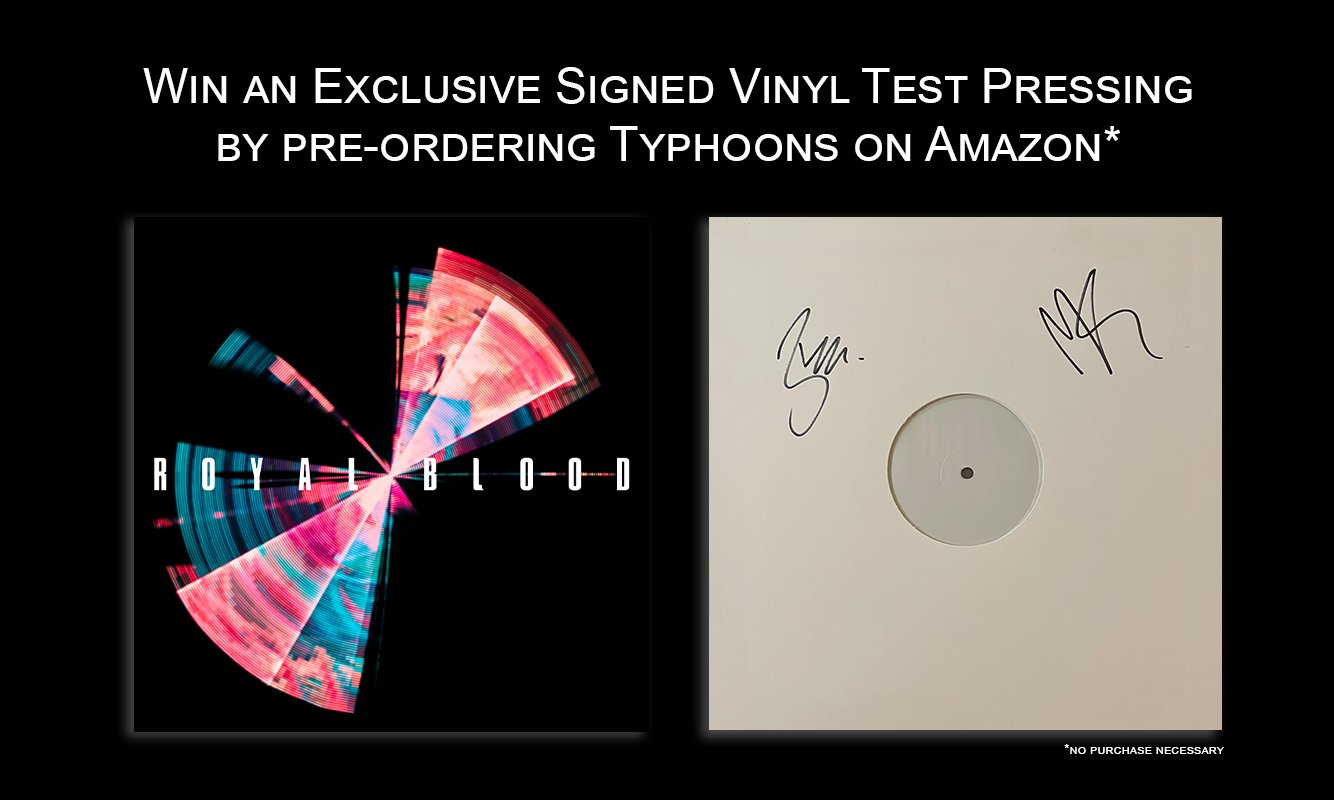 Royal Blood on Twitter: "Who wants a chance to win a test pressing of Typhoons? Head to @AmazonMusicUK and pre-order Typhoons to be in with a chance: https://t.co/K9SsKiQMFN https://t.co/R716JRwhPb"