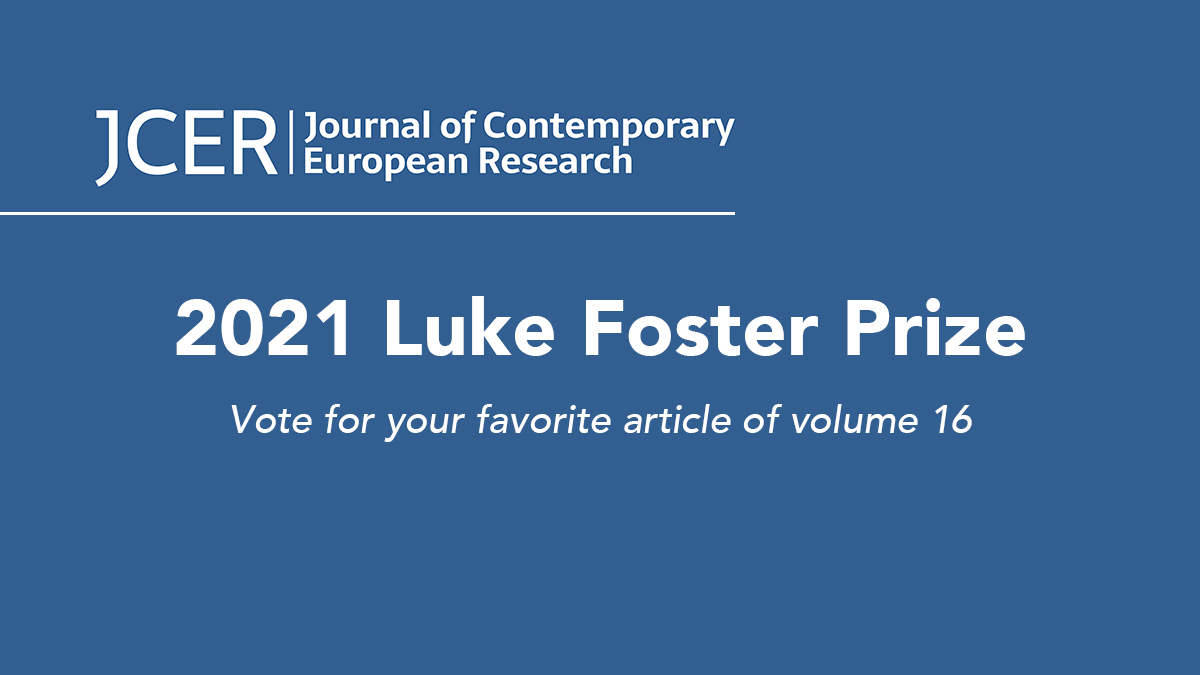 UACES's tweet photo. Vote for your favourite article of @JCERjournal volume 1⃣6⃣! #LukeFosterPrize
Read the nominated articles in the thread ⤵️⤵️
Cast your vote for your favourite article by a PhD or Early Career author
🗳️ 👉https://t.co/u9WUG2A2vI
#JMCT #JCERPRIZE #LukeFosterPrize https://t.co/2M887kL184