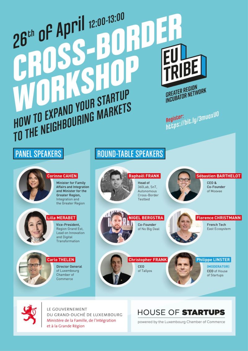 FrenchTech_Est's tweet photo. SAVE THE DATE : Workshop frontalier #EUTribe
Comment développer votre startup sur les marchés voisins ? 🌍
Décideurs, acteurs et startups de la Grande Région interviendront sur les avantages et le potentiel du territoire
👉🏼 https://t.co/qdUIUDXREP https://t.co/ssXBHRn669