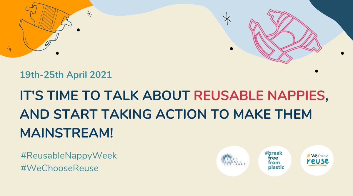 zerowasteeurope's tweet image. This #ReusableNappyWeek, we want to showcase the great initiatives happening all across Europe on #reusable nappies. 

Whether it’s raising awareness, demanding action from producers &amp;amp; suppliers, or asking for policy change at the local &amp;amp; European level ➡️ breakfreefromplastic.org/reusablenappyw…