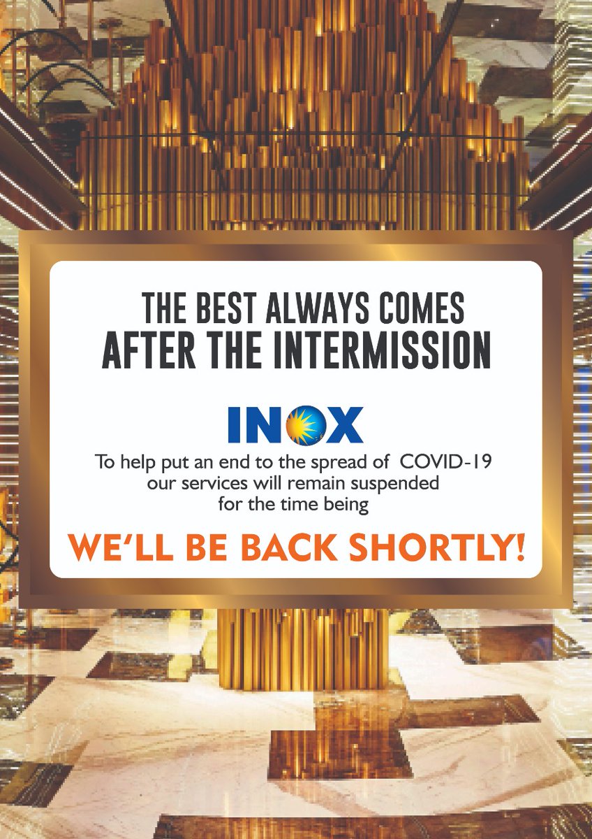 Ravizworld1708's tweet photo. SEE YOU ALL  SOON @ THE MOVIES
#INOXInsignia @epicuriadel             
We Will be back Shortly 💪                                                           🙏 🙏 🙏 🙏 🙏 https://t.co/9SH3TB841t