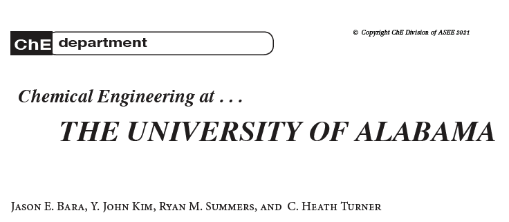 chemenged's tweet photo. Department Profile: Chemical Engineering at The University of Alabama @UAChBE 
@ProfBara @yjohnkim @DrRyanSummers @cheathturner 

https://t.co/uCzIte9ZYe

#ChemicalEngineeringEd
@aicheeddiv
⁩ https://t.co/IUjeoiPygs