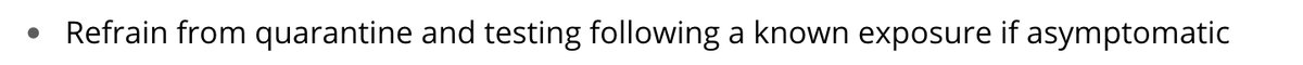 benshapiro's tweet image. Fauci saying that vaccinated people can pass covid asymptomatically, and that they must therefore mask, is idiocy. It's contradicted by the CDC itself, which says that if you are vaccinated and EXPOSED TO COVID, you don't have to quarantine unless you are symptomatic.