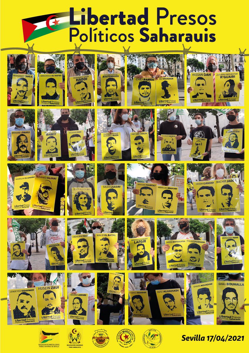 Sahara Sevilla (@aapss) on Twitter photo Llevan años en prisión, en condiciones infrahumanas, sólo por reivindicar su derecho reconocido internacionalmente a la autodeterminación y la independencia. Es hora de liberarlos y de que se haga justicia. #LibertadPresosPoliticosSaharauis #BastaYA #DDHH #SaharaLibre 🇪🇭 Llevan años en prisión, en condiciones infrahumanas, sólo por reivindicar su derecho reconocido internacionalmente a la autodeterminación y la independencia. Es hora de liberarlos y de que se haga justicia. #LibertadPresosPoliticosSaharauis #BastaYA #DDHH #SaharaLibre 🇪🇭