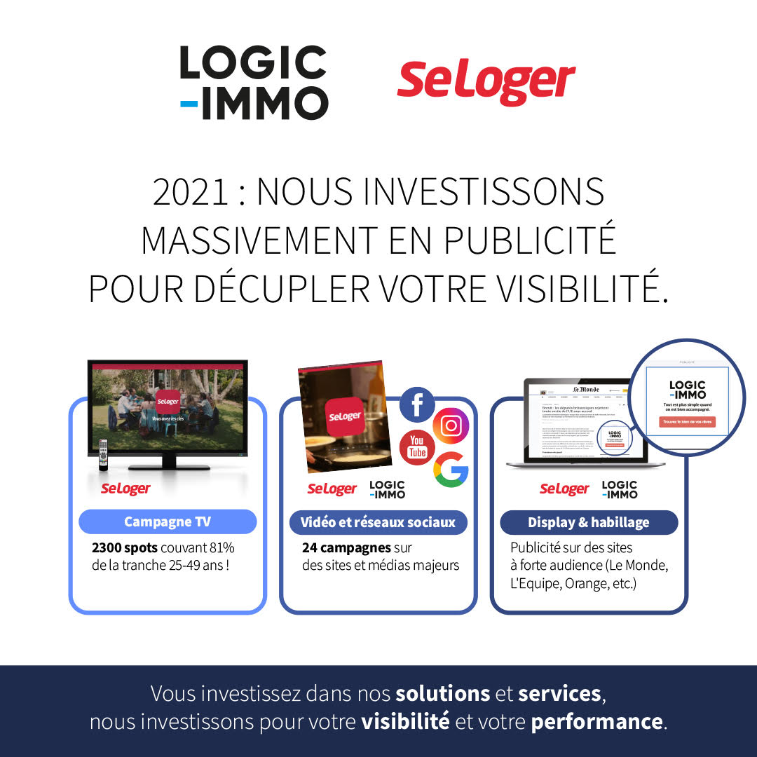 GpeSeLogerPro's tweet photo. Nous investissons pour votre visibilité et votre performance 🚀
Un dispositif média puissant tout au long de l'année 2021 sur @SeLoger et @logicimmo
#immobilier #seloger #logicimmo https://t.co/UaTsRAU94S