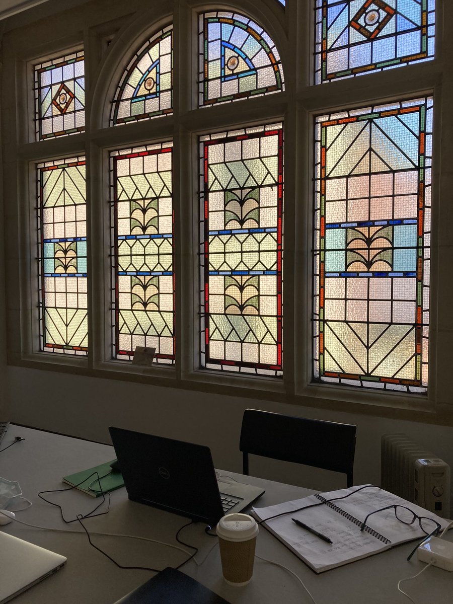Switching up our usual WFH arrangements for some desk space at @TrowTownHall - feeling v fancy with this new back drop for meetings!