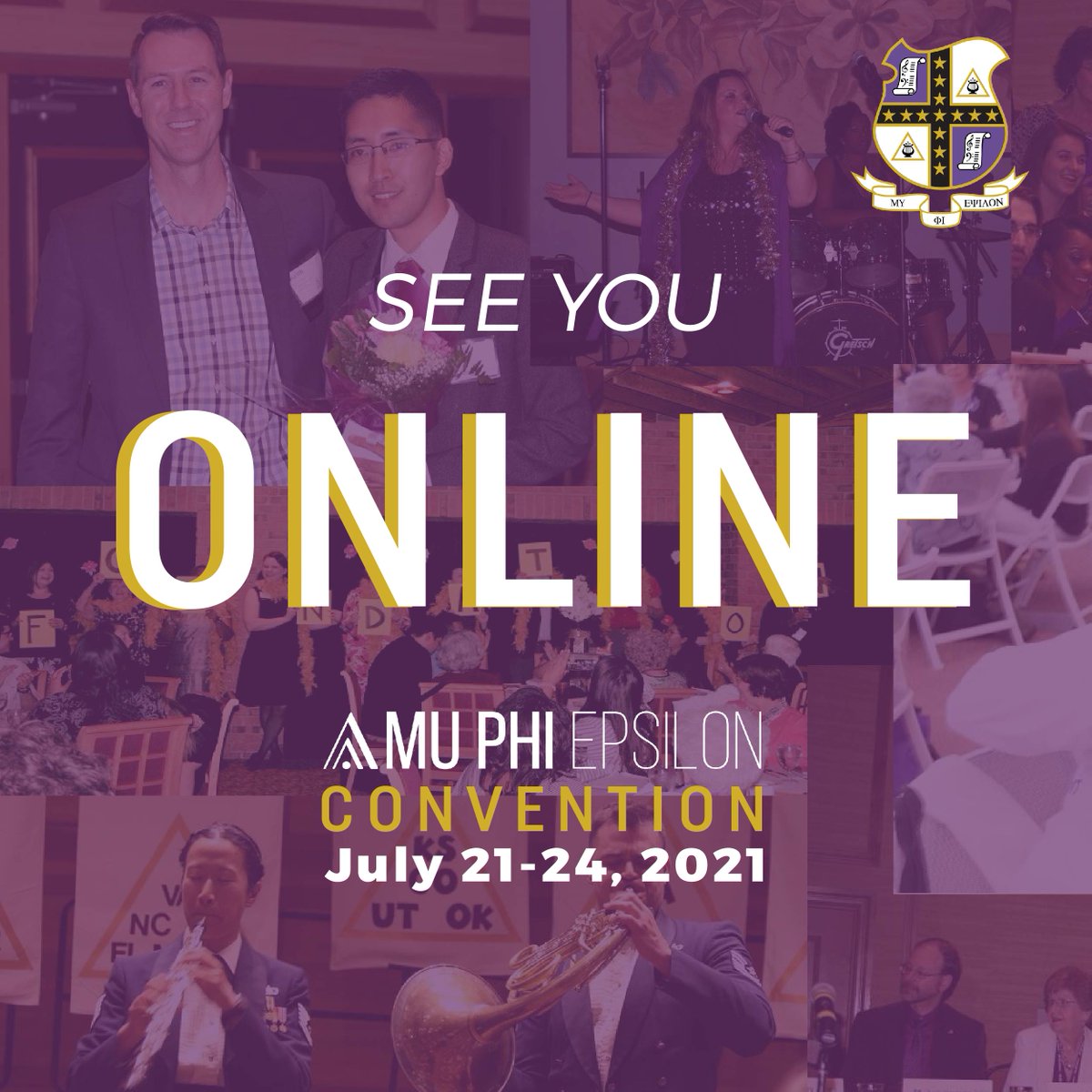 muphiepsilon's tweet image. Attention, all Mu Phis! We are thrilled to announce the first VIRTUAL Mu Phi Epsilon convention on July 21 - 24, 2021. 

Keep checking ow.ly/vFvO50Erh7I for the most up-to-date convention information, and we will see you in July!
