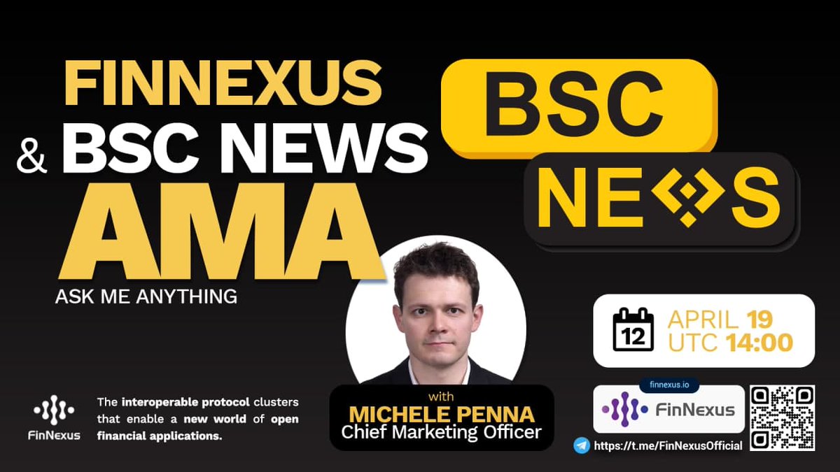 In one hour our CMO <a href="/Michele_Crypto/">michelle rowe</a> will be hosted on BSC News' Telegram channel for an exclusive Ask Me Anything (AMA) session.

Tune in! 👇

⏰ UTC 14:00
📍t.me/newsbsc
