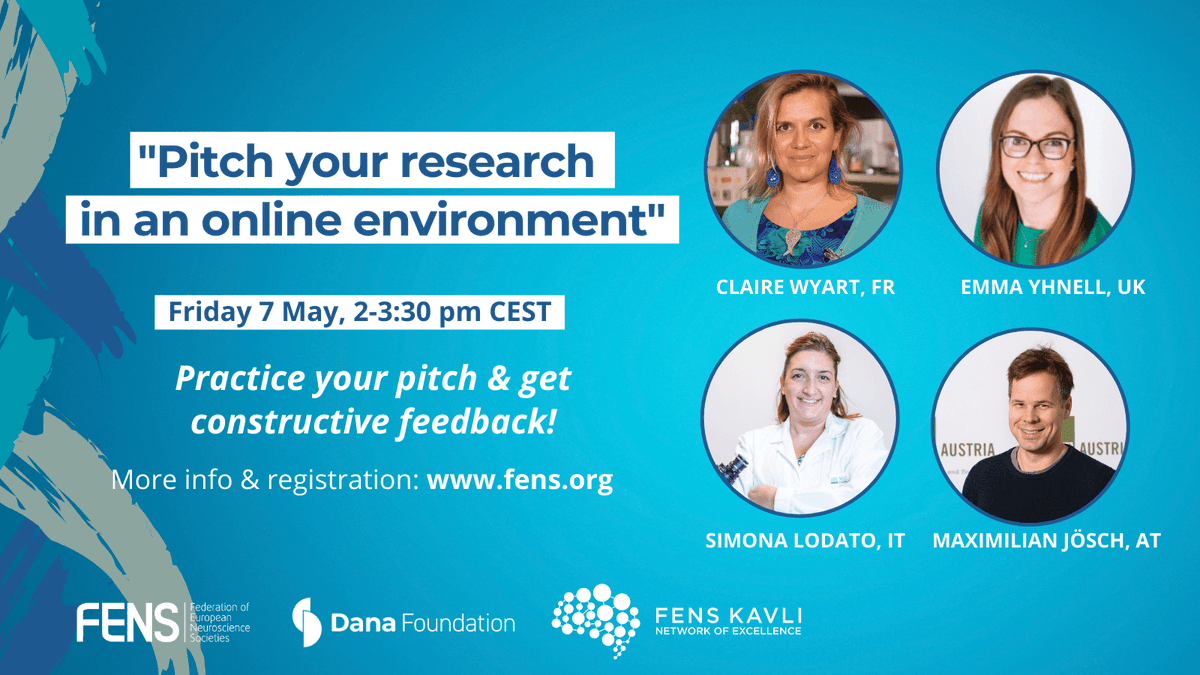 FENS (@fensorg) on Twitter photo #EarlyCareer researchers, looking to improve the way you pitch your research?
Get constructive feedback from Emma Yhnell (FENS Communication Committee, UK) & <a href="/FensKavliNet/">FENS Kavli Network</a> Scholars Maximilian Jösch (AT), Simona Lodato (IT), Claire Wyart (FR).
👉 loom.ly/3HcfFIo
<a href="/dana_fdn/">Dana Foundation🧠</a> #EarlyCareer researchers, looking to improve the way you pitch your research?
Get constructive feedback from Emma Yhnell (FENS Communication Committee, UK) & <a href="/FensKavliNet/">FENS Kavli Network</a> Scholars Maximilian Jösch (AT), Simona Lodato (IT), Claire Wyart (FR).
👉 loom.ly/3HcfFIo
<a href="/dana_fdn/">Dana Foundation🧠</a>