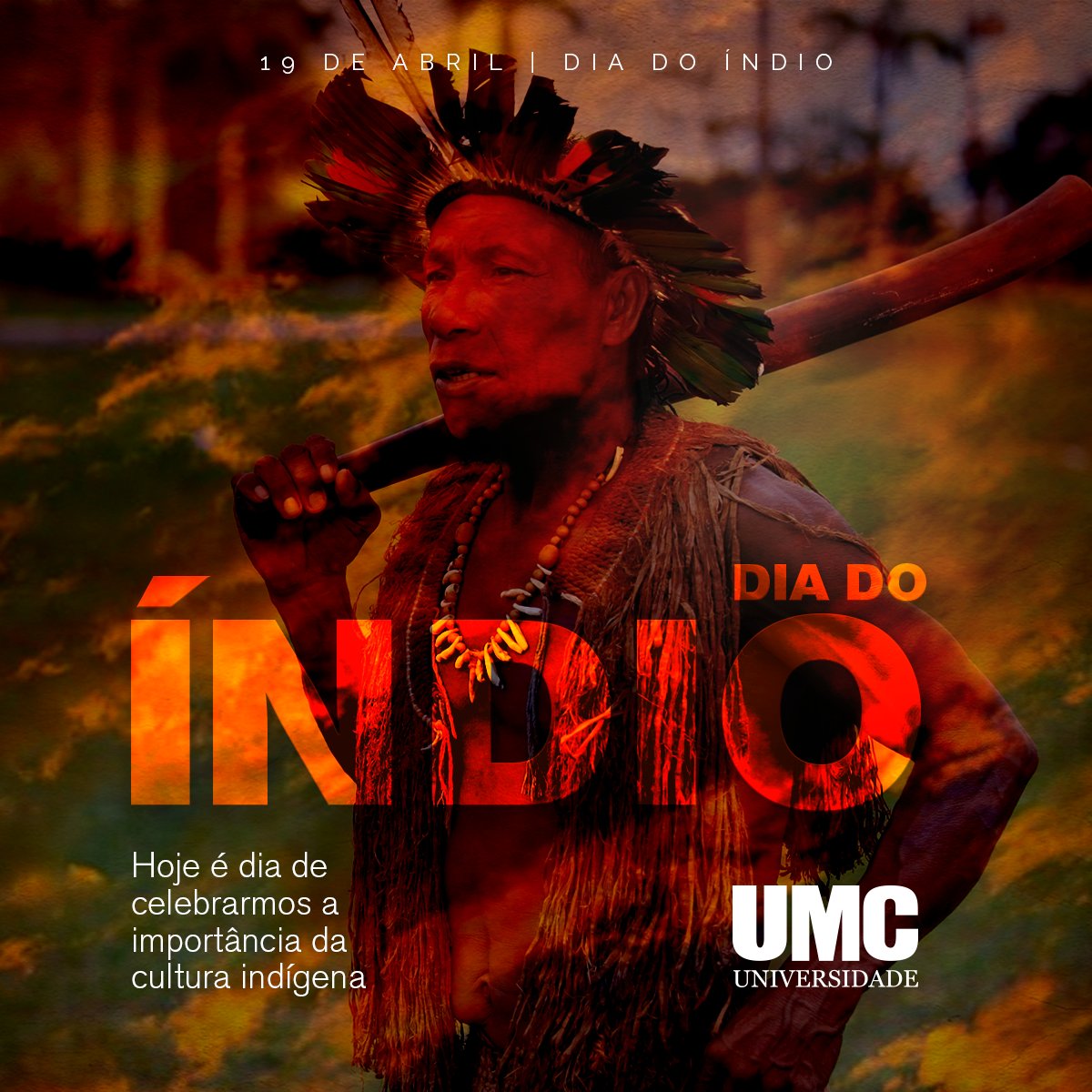 UniversidadeUMC's tweet photo. Os povos indígenas têm grande contribuição para a riqueza da nossa história. Por isso, a data não pode ser esquecida e a UMC faz questão de homenagear esse povo que é tão importante para a cultura brasileira.

#UMC #Diadoindio https://t.co/hksMenFcgh