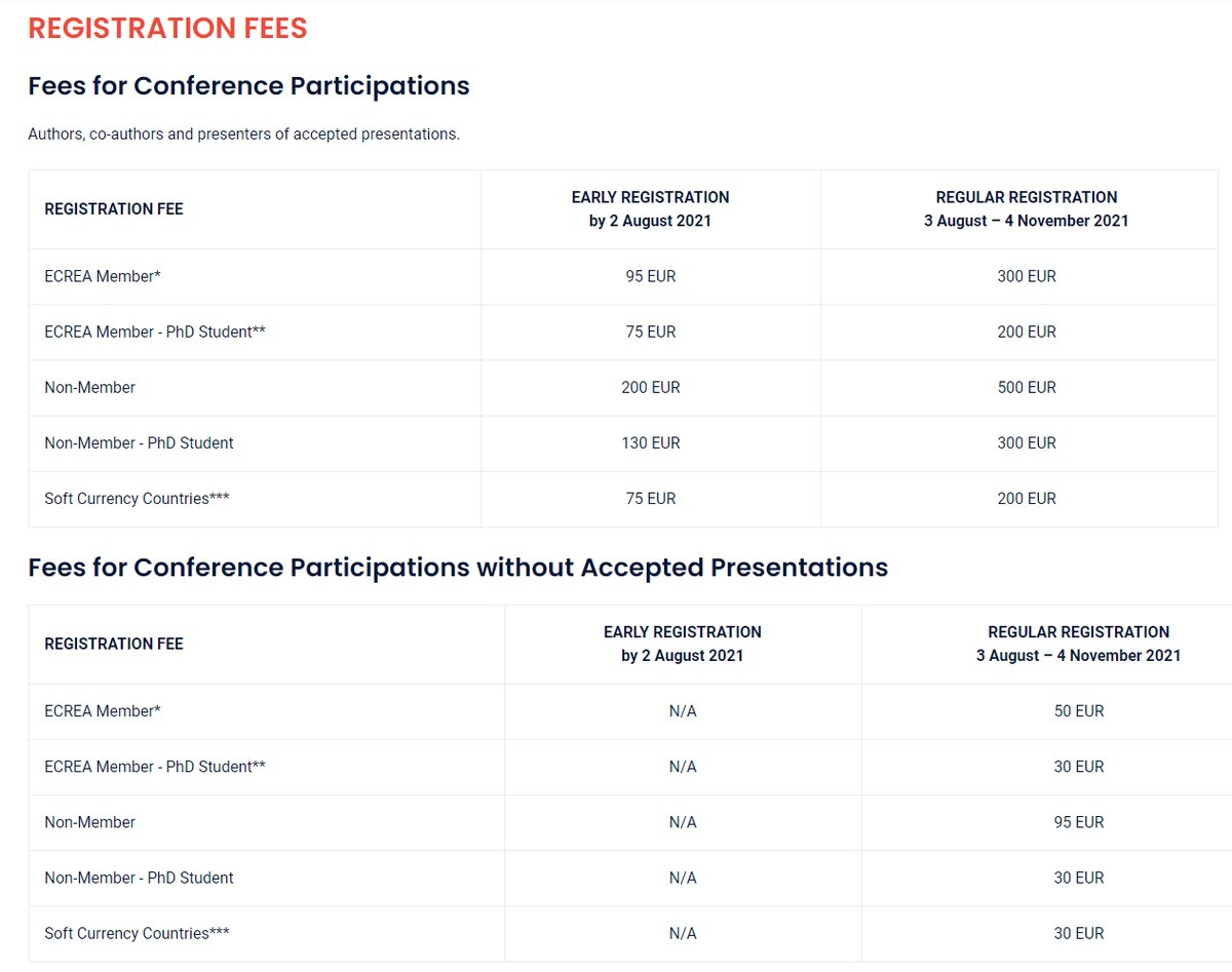 If you present at #ECREA2021, the registration fee is (up to 10 times!) higher than for participants without a presentation from the same fee tier.🤔