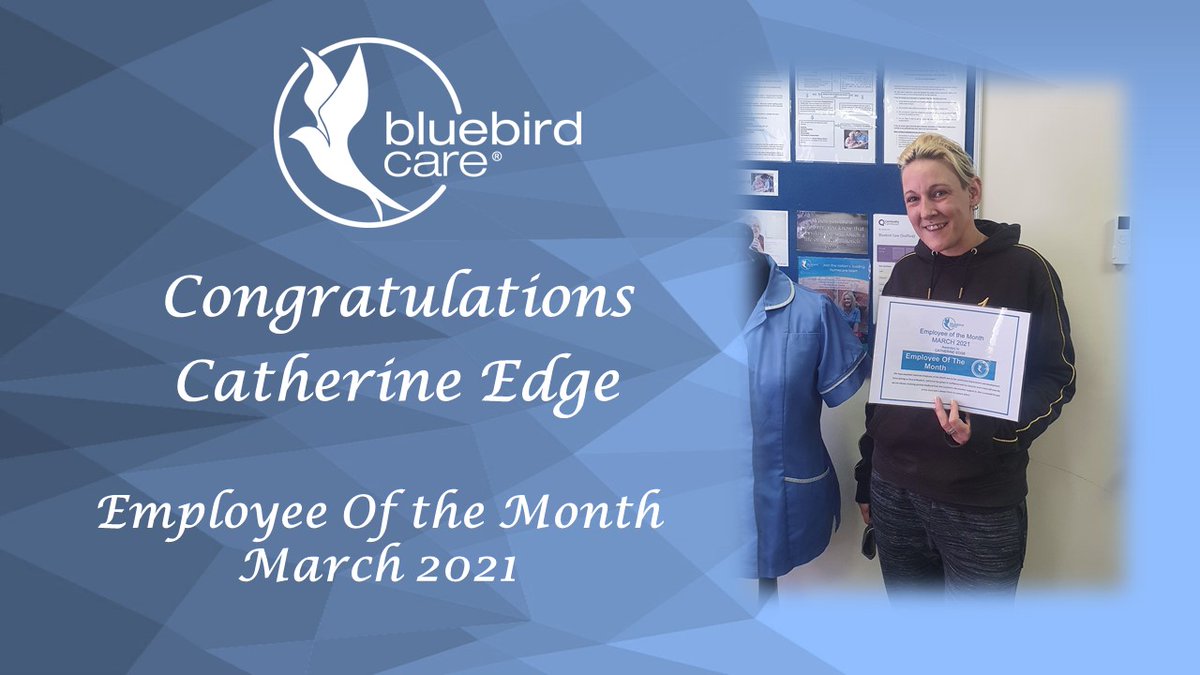 Celebrating with Catherine, our ‘Employee of the Month’ for March 2021.
Thank you for all your hard work &amp; dedication.  You truly are a valued member of our #dreamteam team and we are so proud of you!!!
#bluebirdcare #stafford #carer #proudtocare #lovetocare #MakeADifference